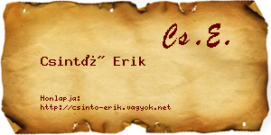 Csintó Erik névjegykártya